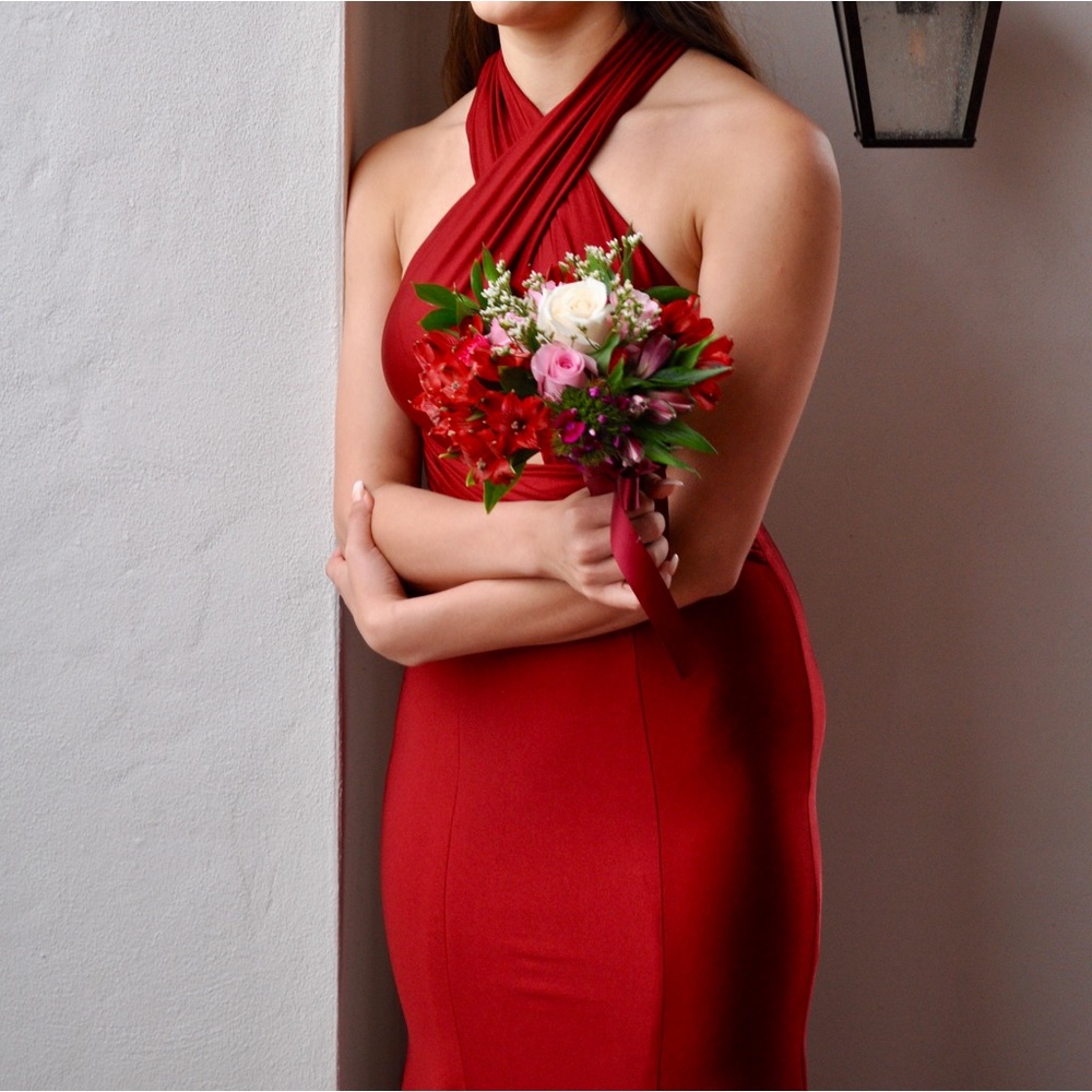 Amelia Couture Red Cut-Out Prom Dress